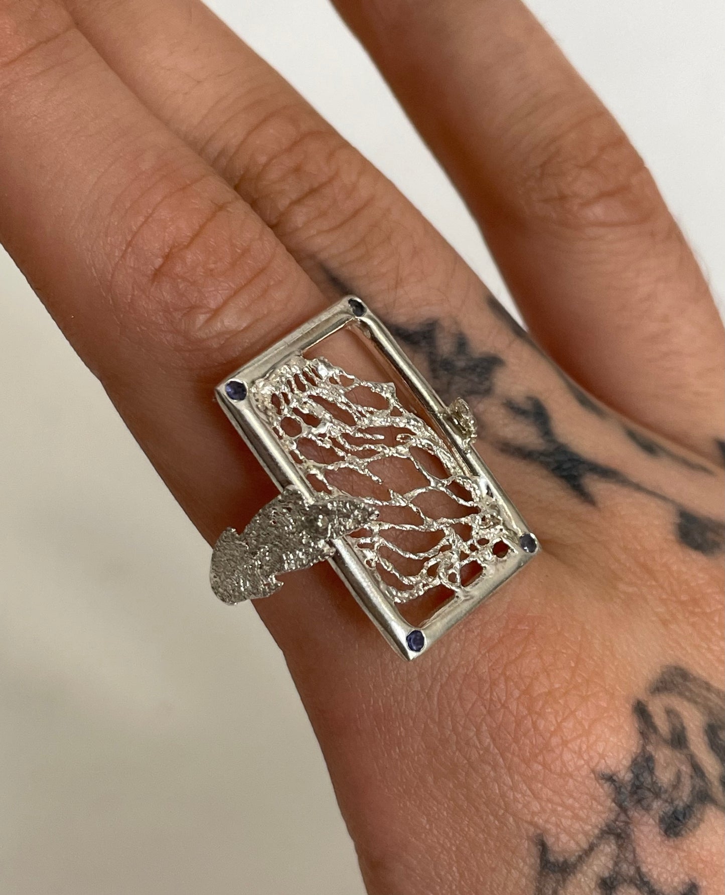 Squared lace rings