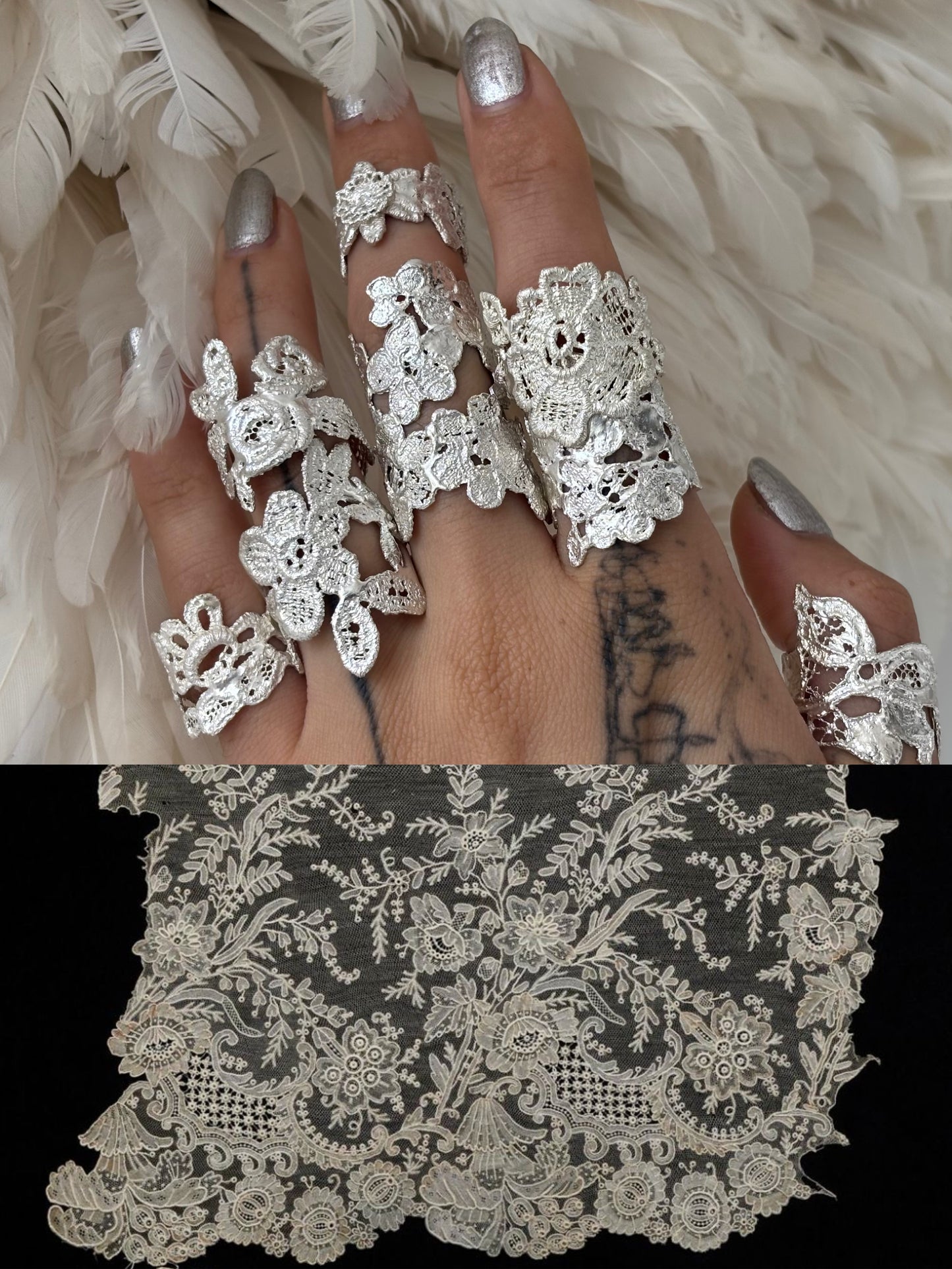 Wild rose lace ring