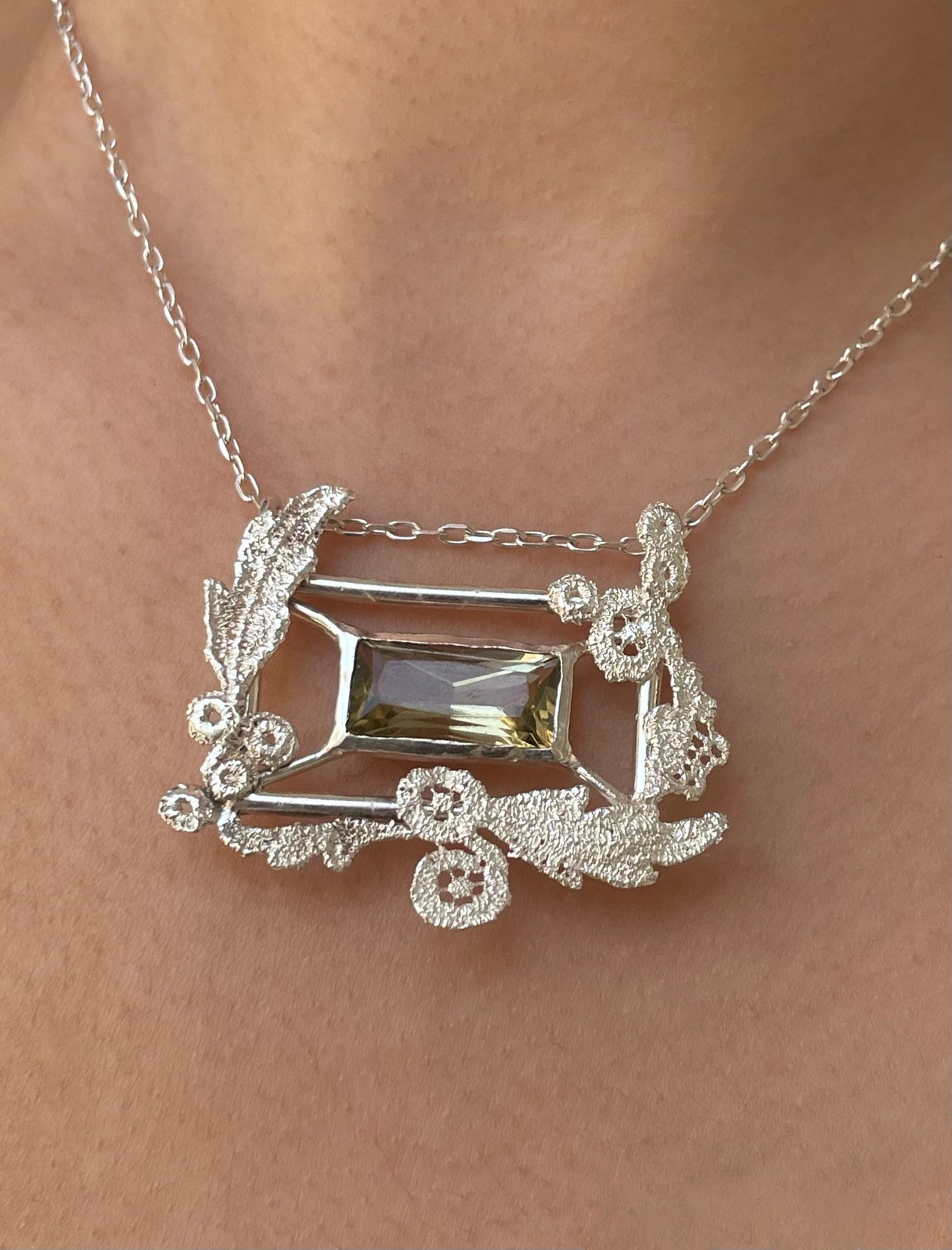 Lace frame pendant