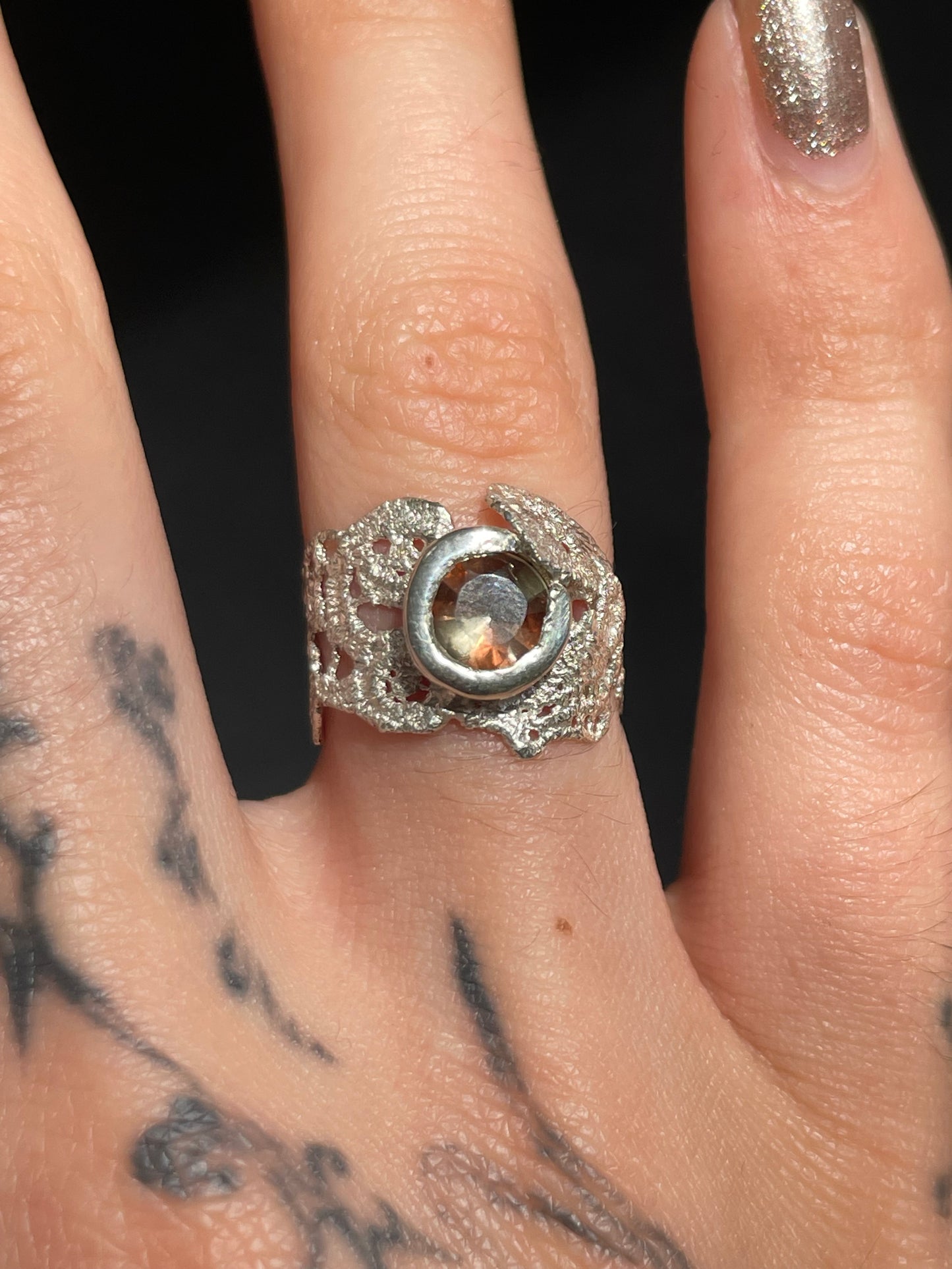 Andalousite lace ring