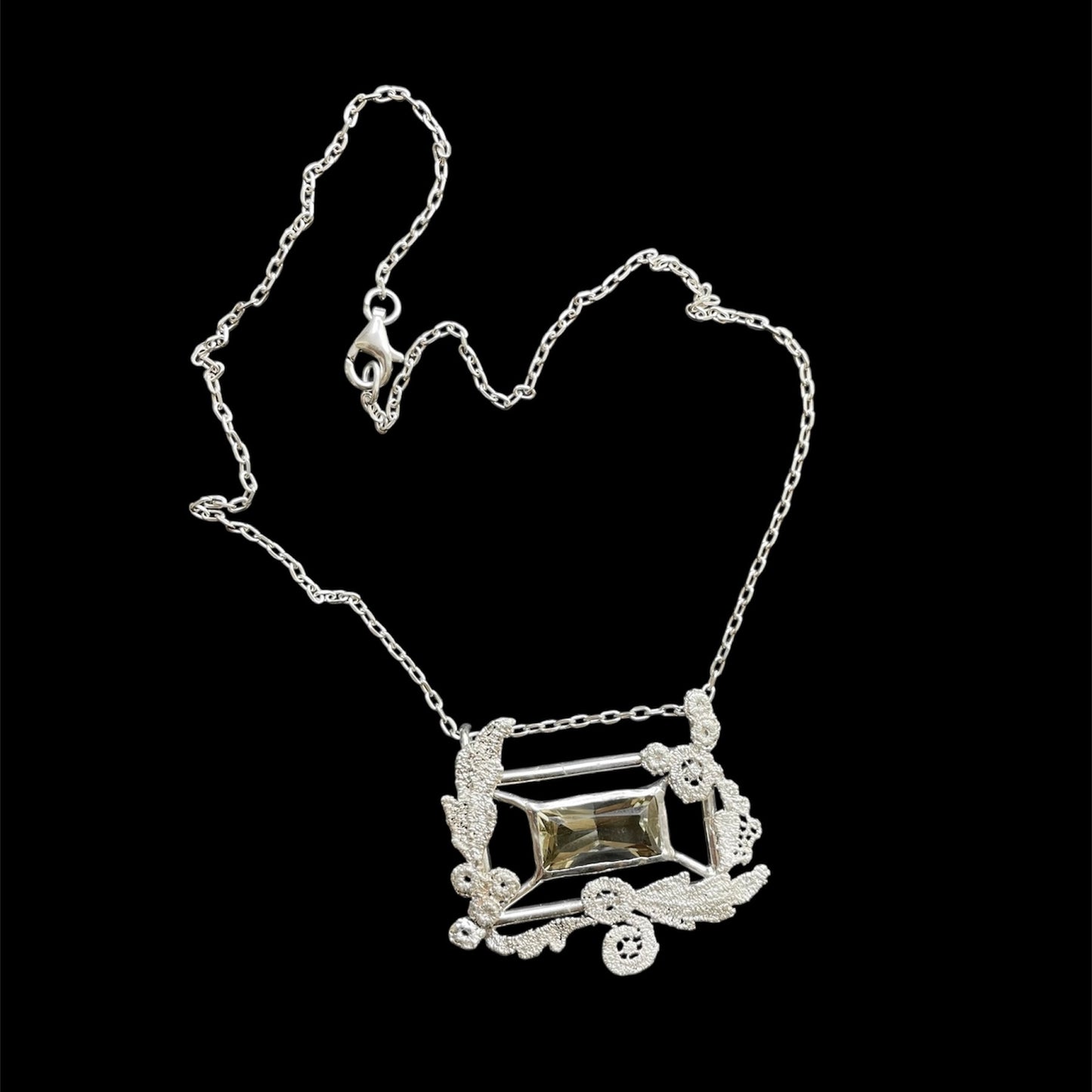 Lace frame pendant