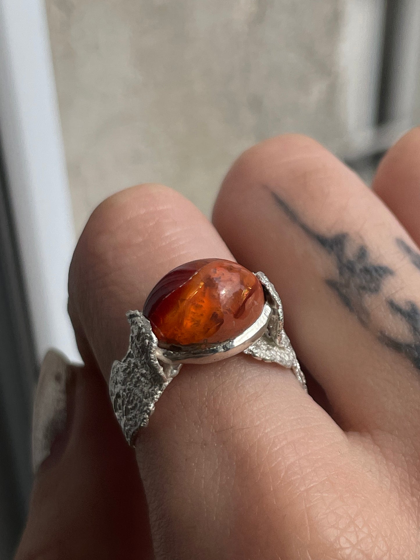 Fire Opal lace ring
