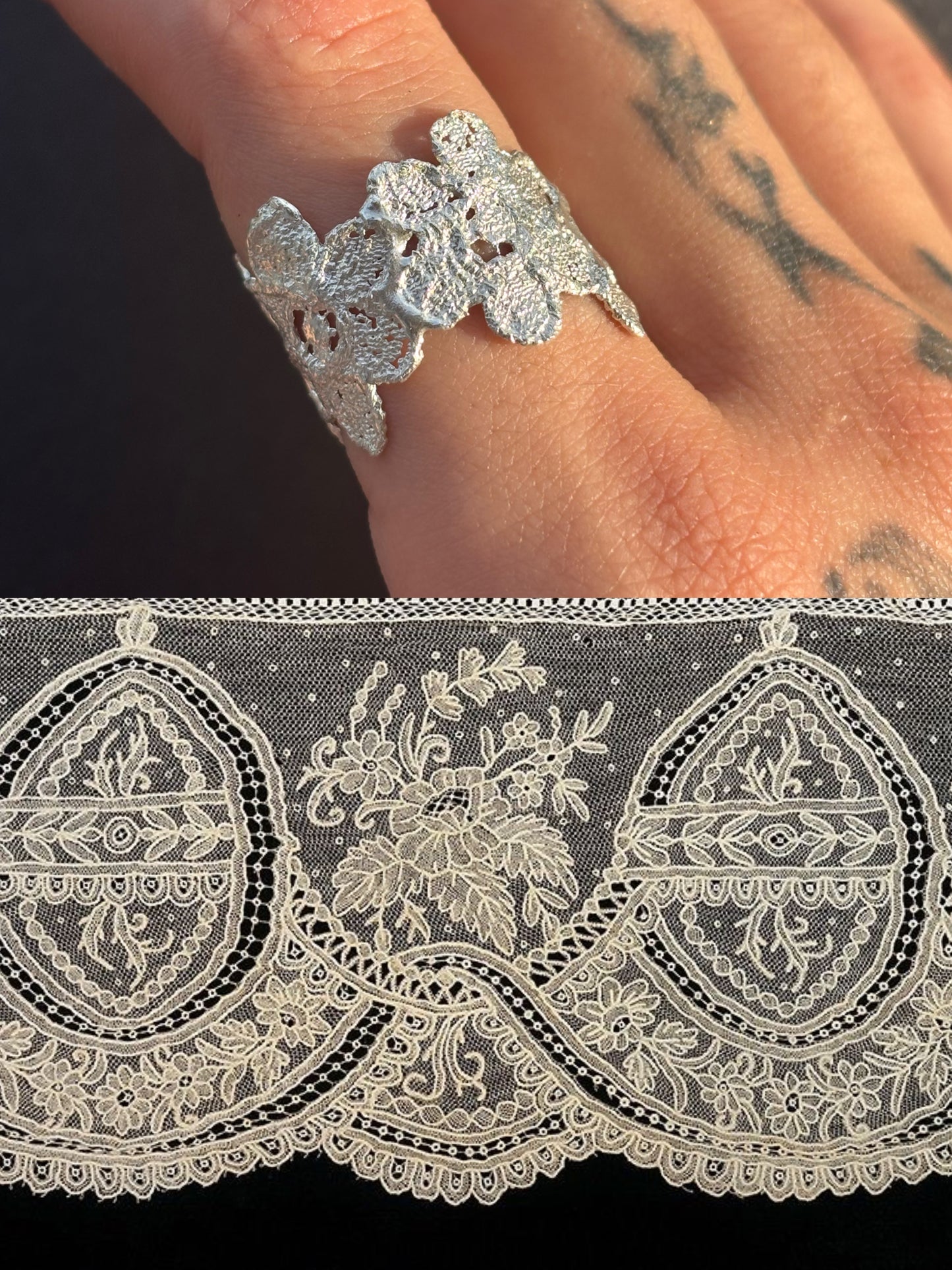 Hibiscus lace ring