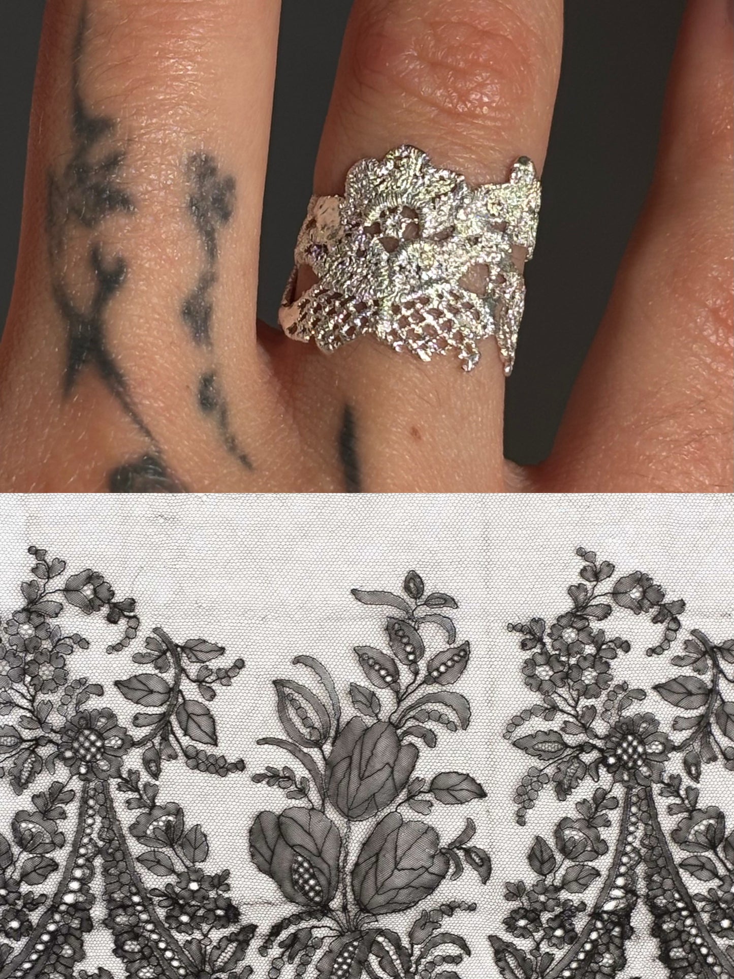 Tulip lace ring