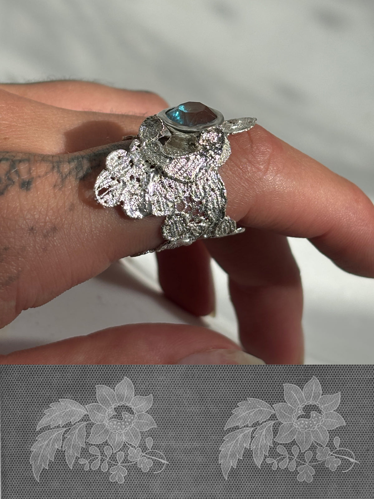 Orange blossom lace ring