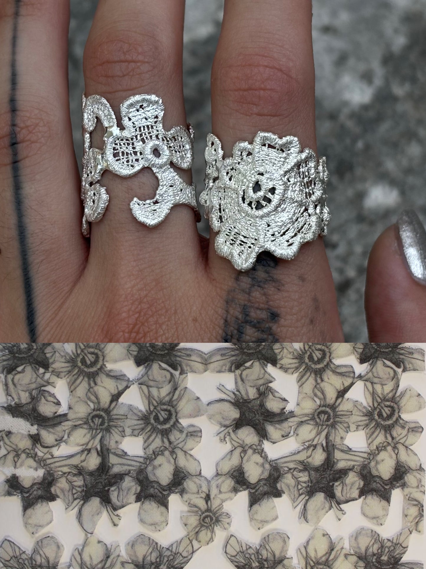 Orchid lace ring