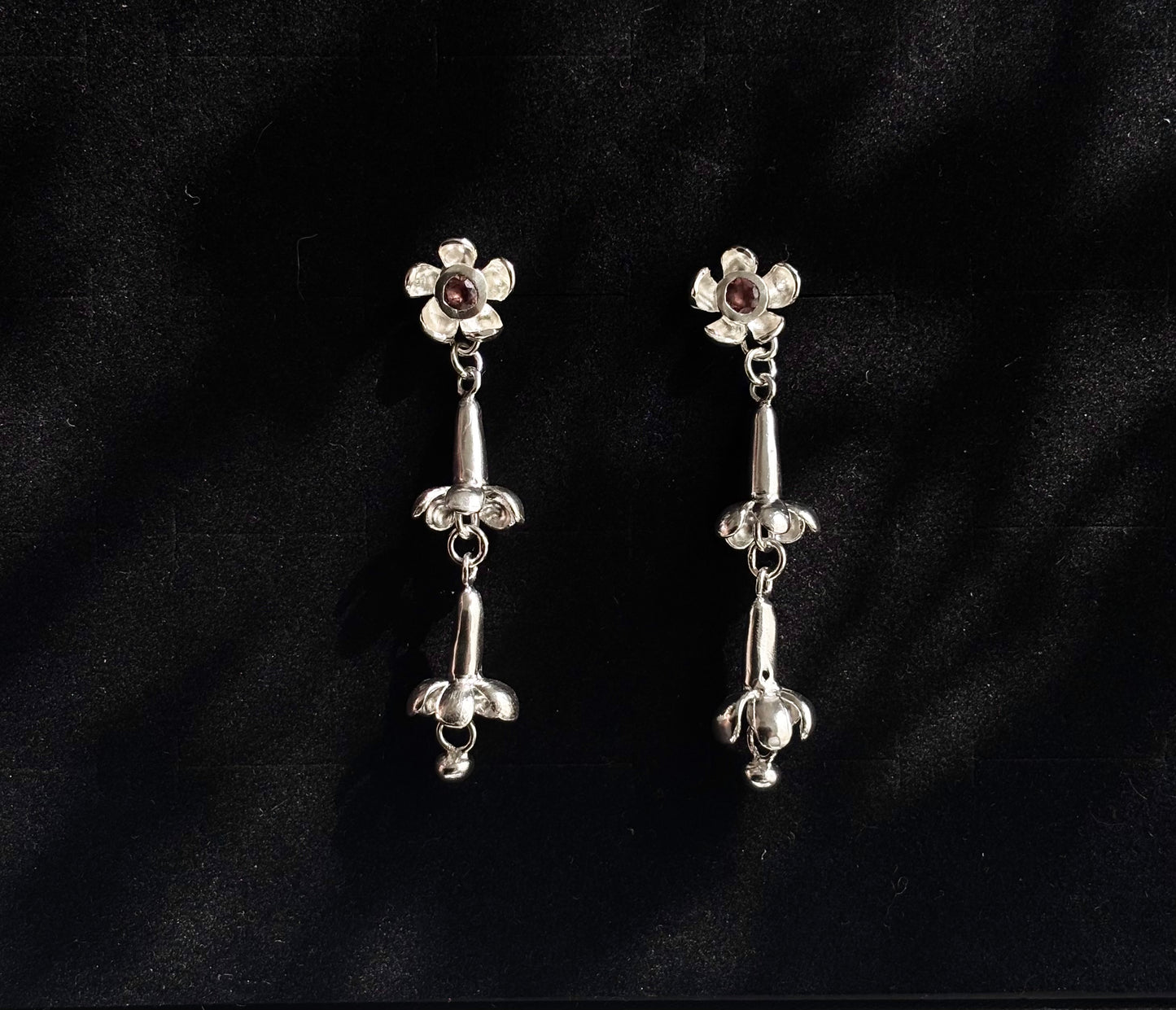 Black orchid earrings