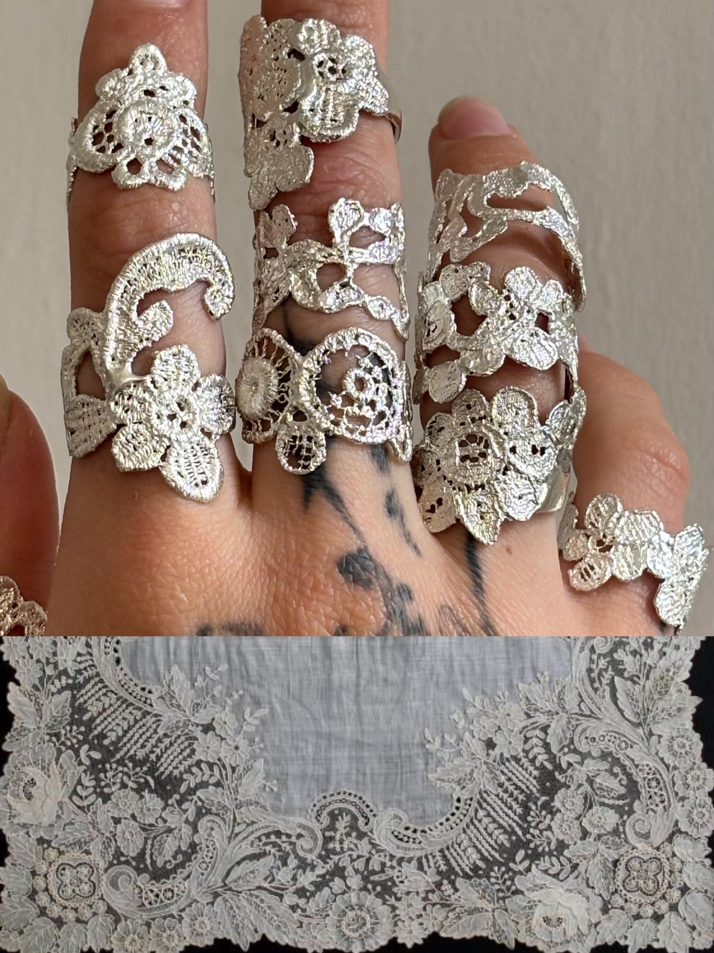 Poppy lace ring