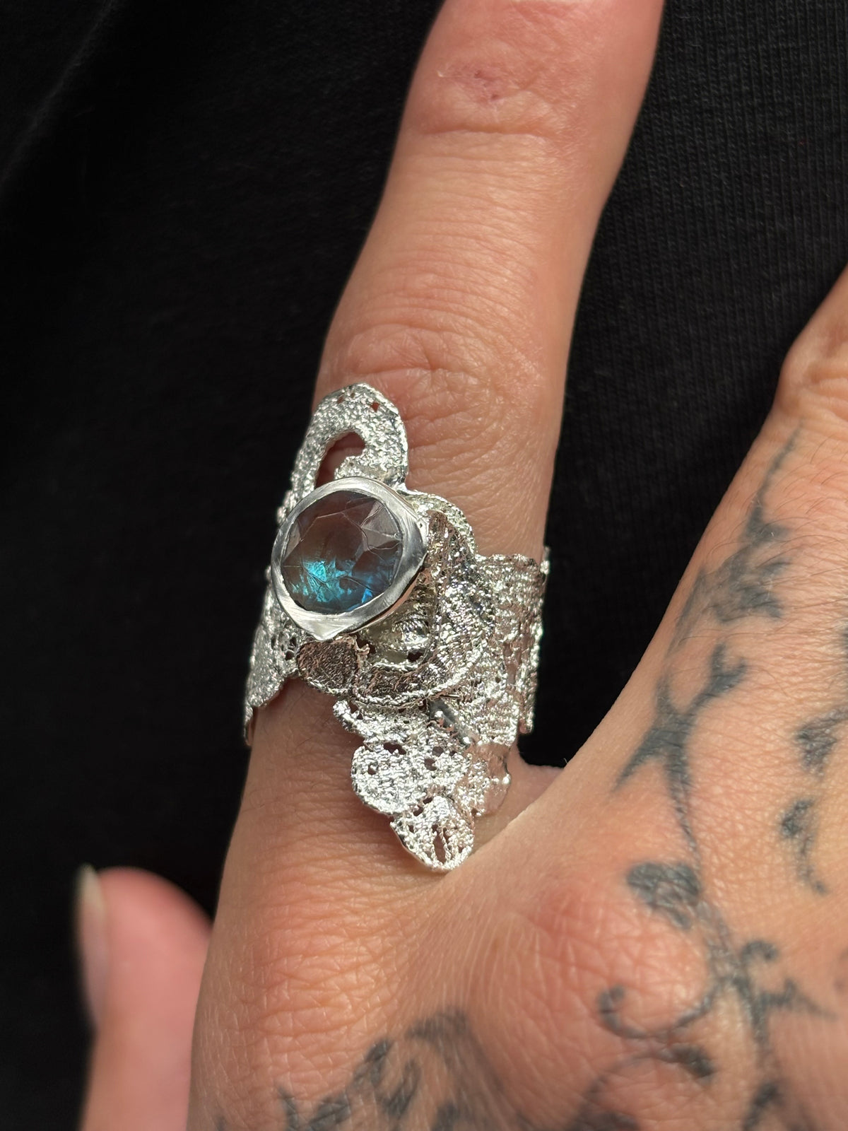 Orange blossom lace ring