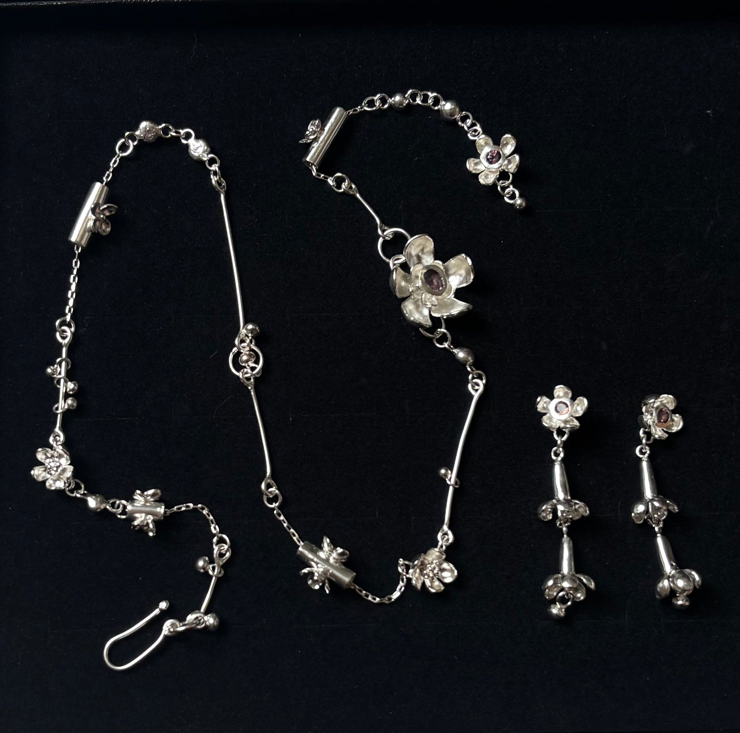 Black orchid earrings