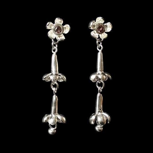 Black orchid earrings