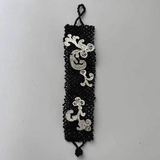 Beaded lace bracelet