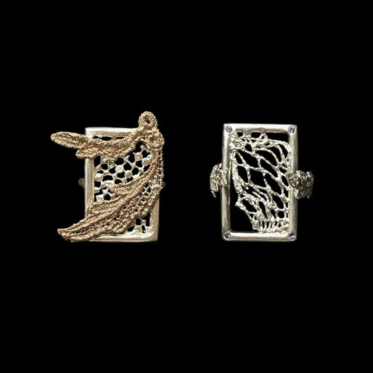 Squared lace rings