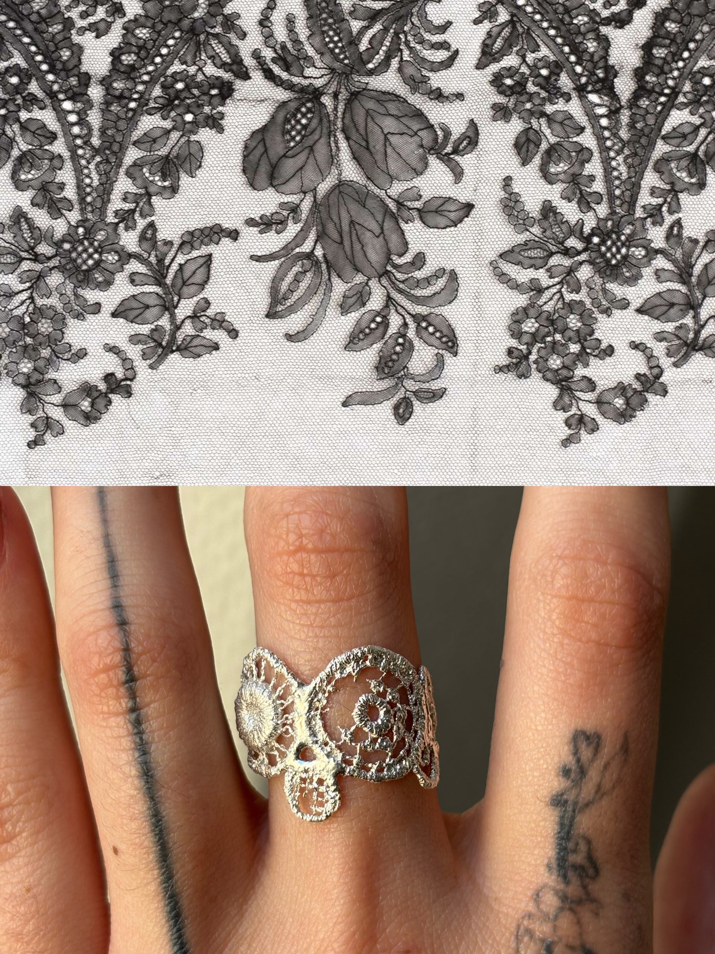 Poppy lace ring