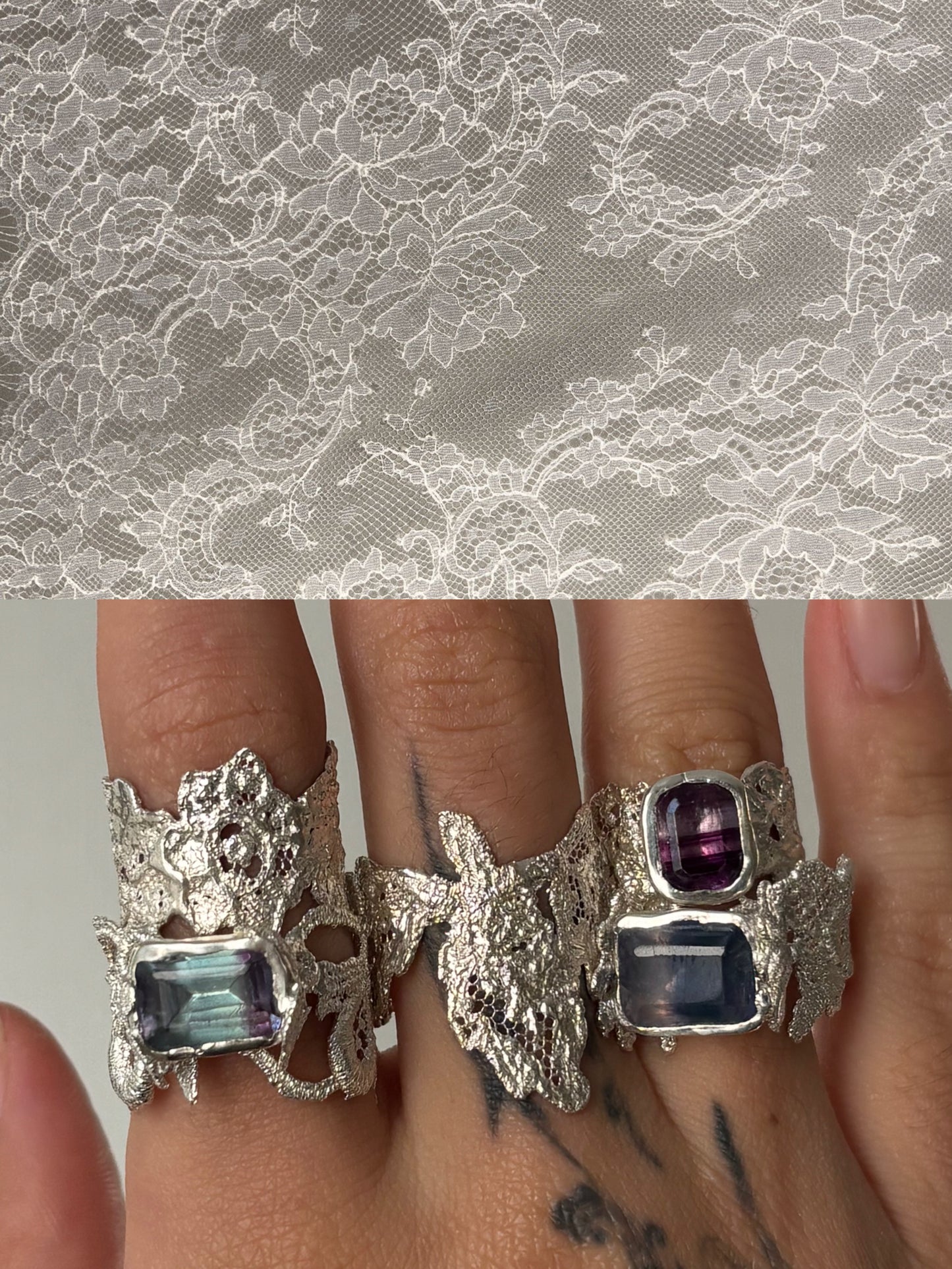 Fluorite lace ring 1