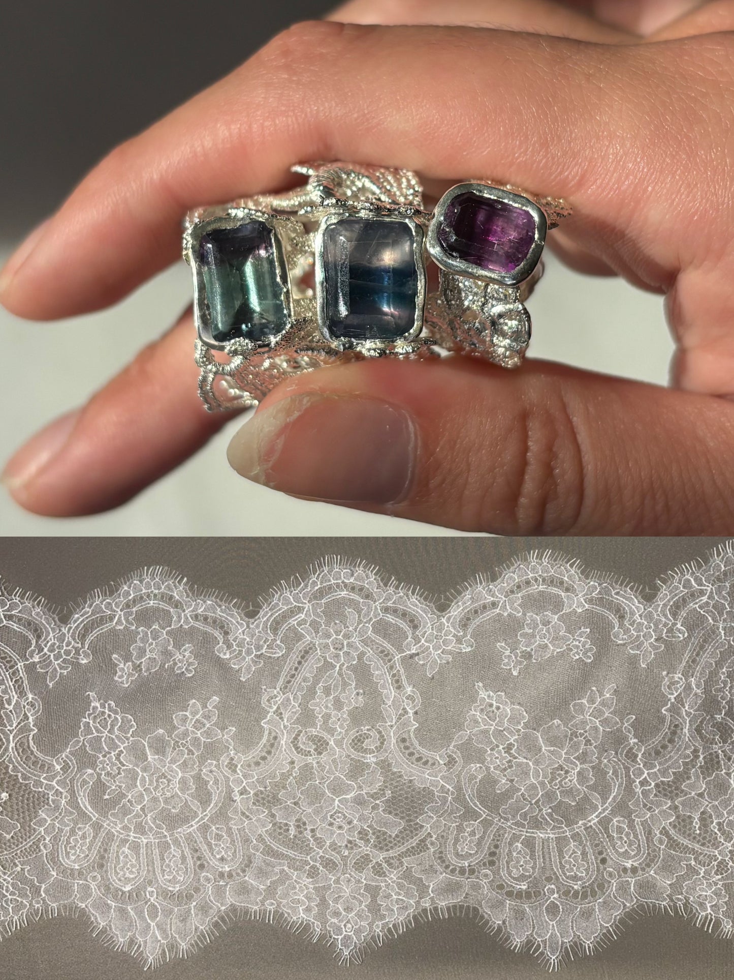 Fluorite lace ring 1