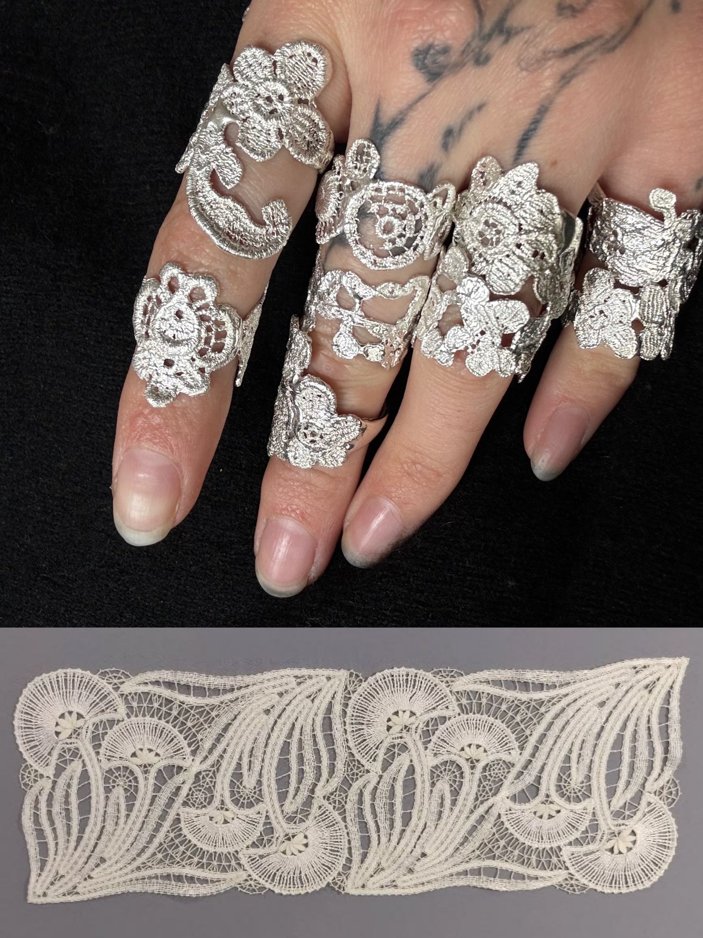 Poppy lace ring