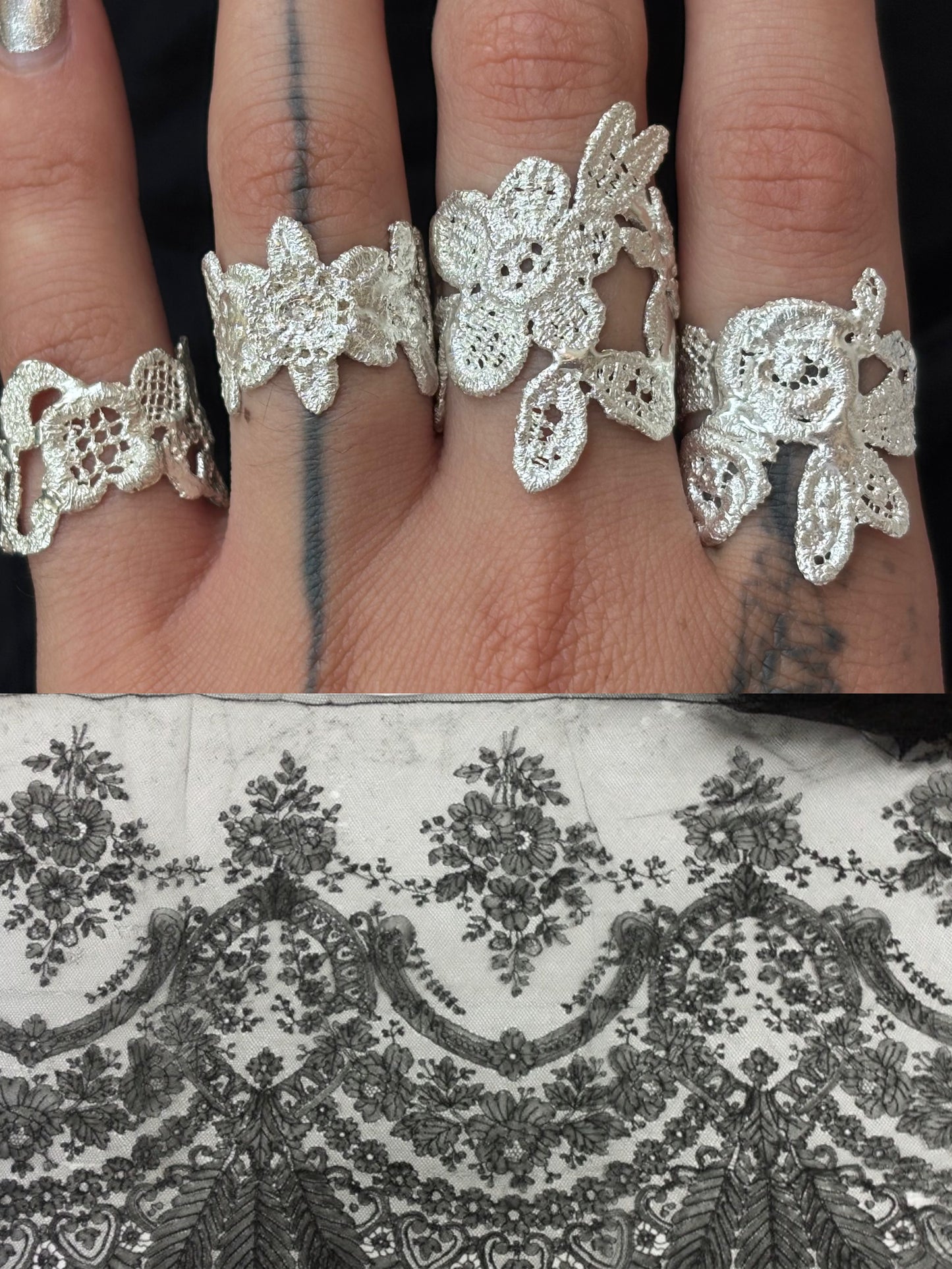 Wild rose lace ring