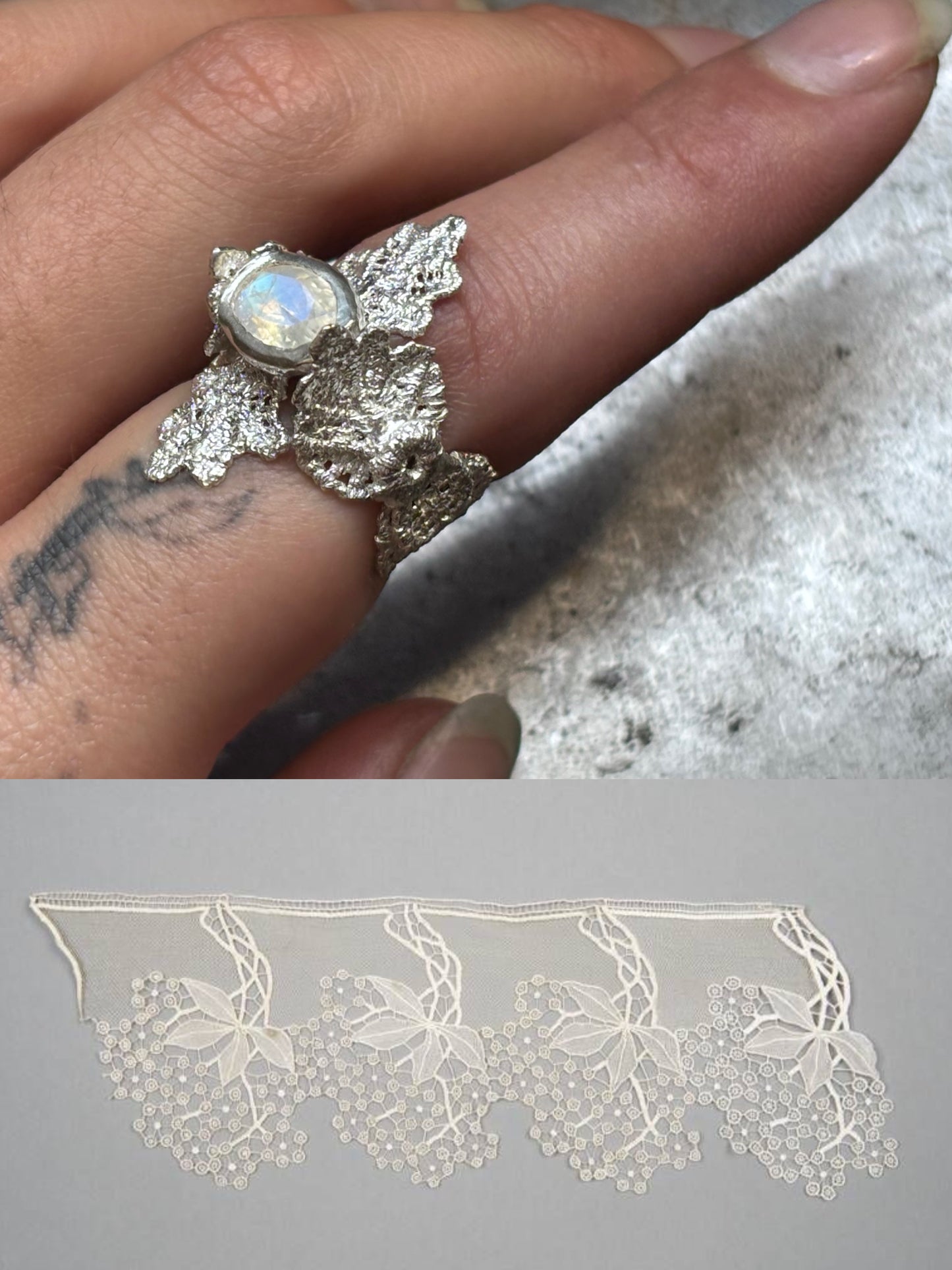 Moon lace ring