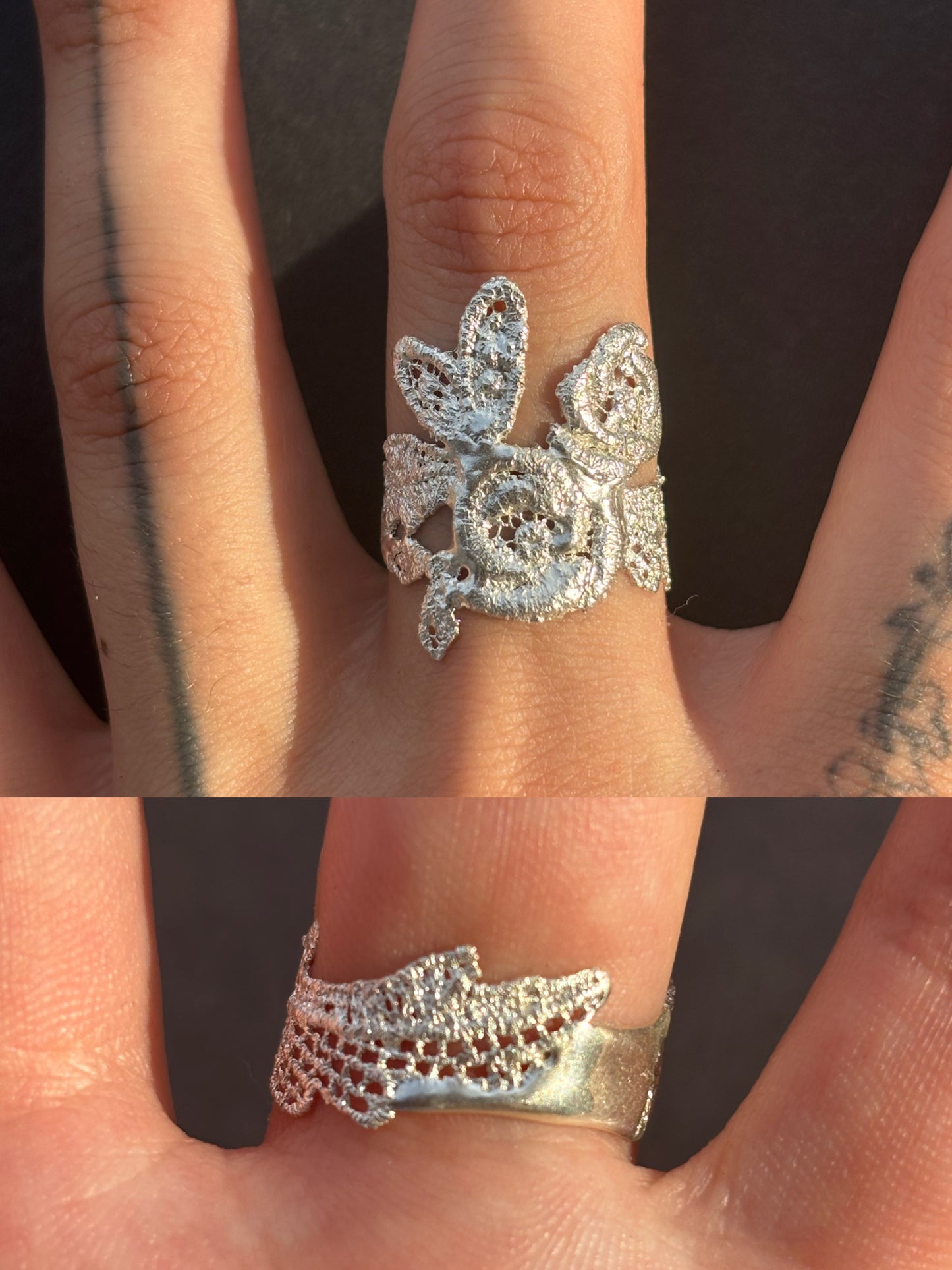 Wild rose lace ring