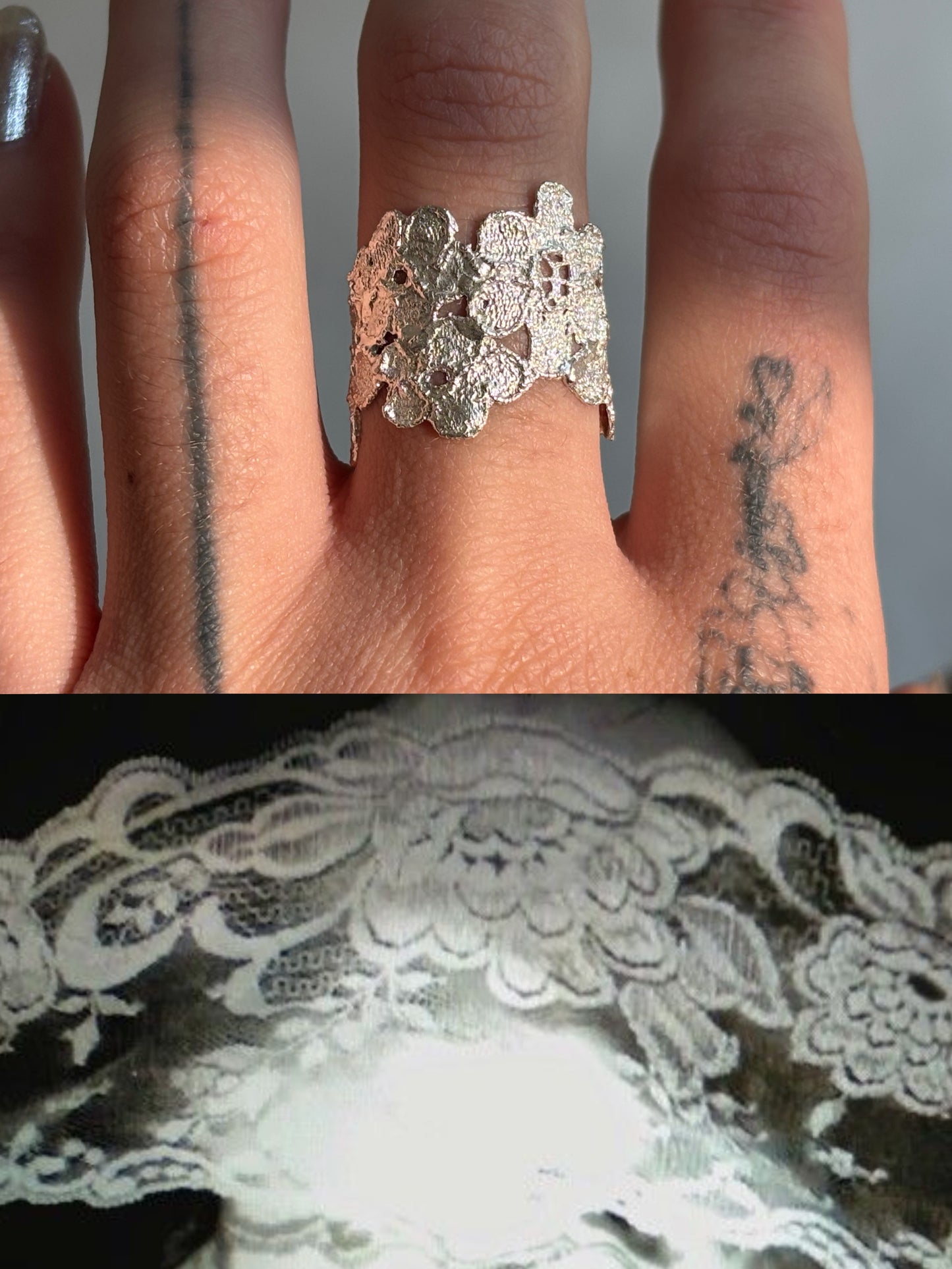 Lilac lace ring