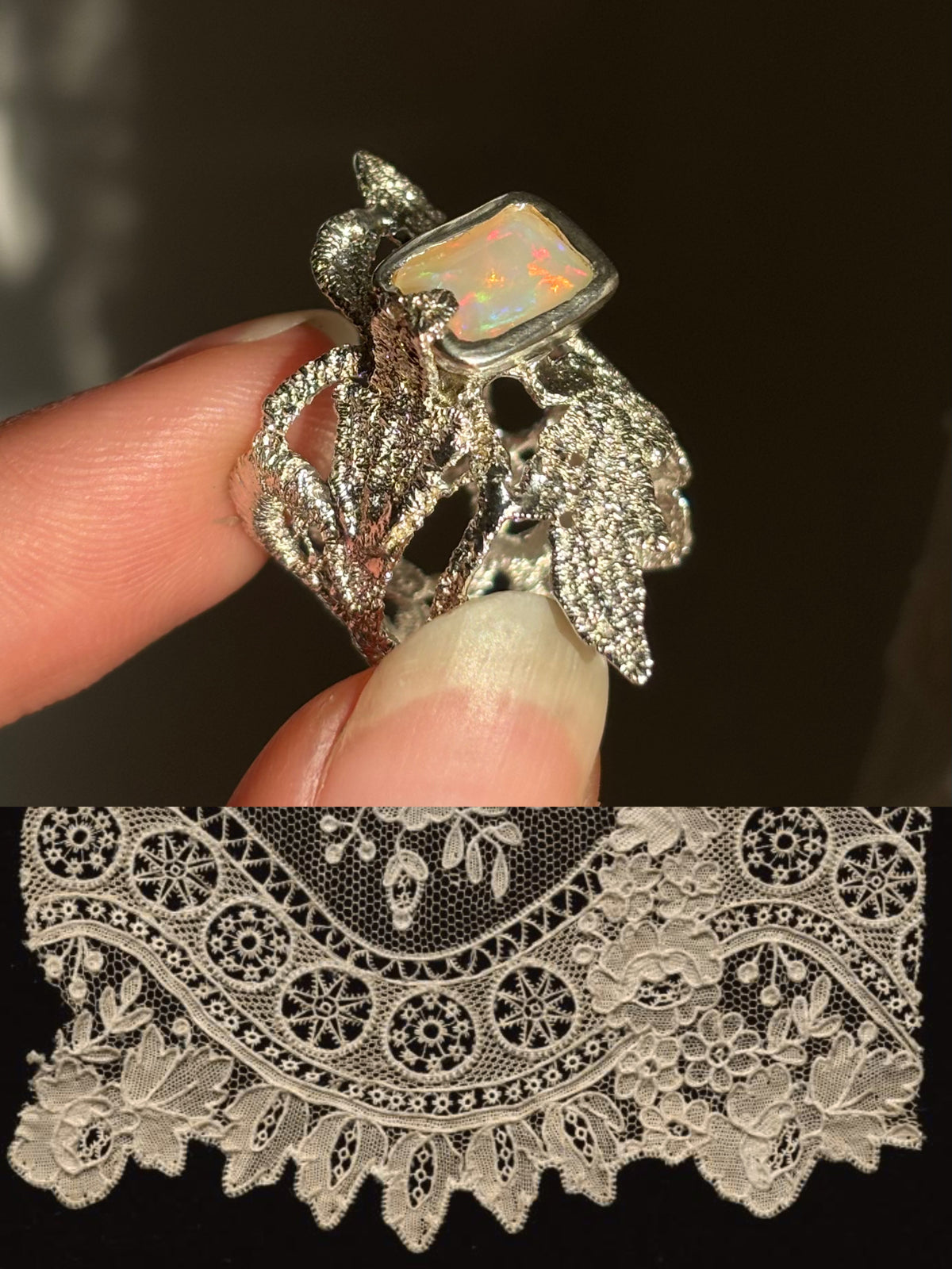 Anemone lace ring