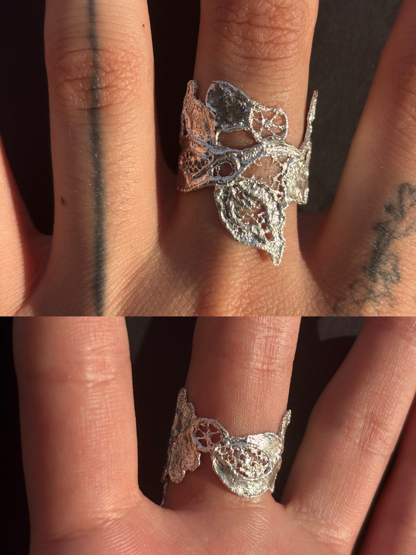 Hollyhock lace ring