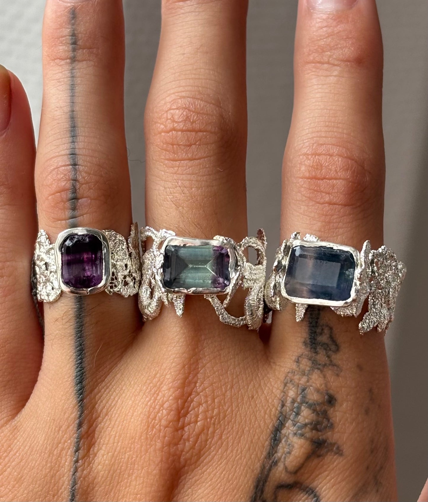 Fluorite lace ring 1