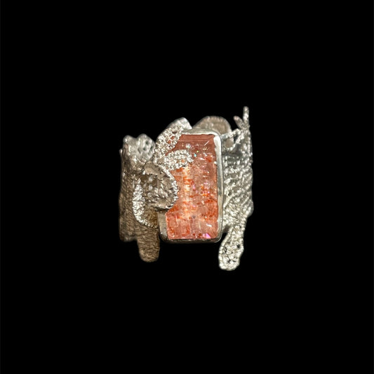 Sunstone lace ring