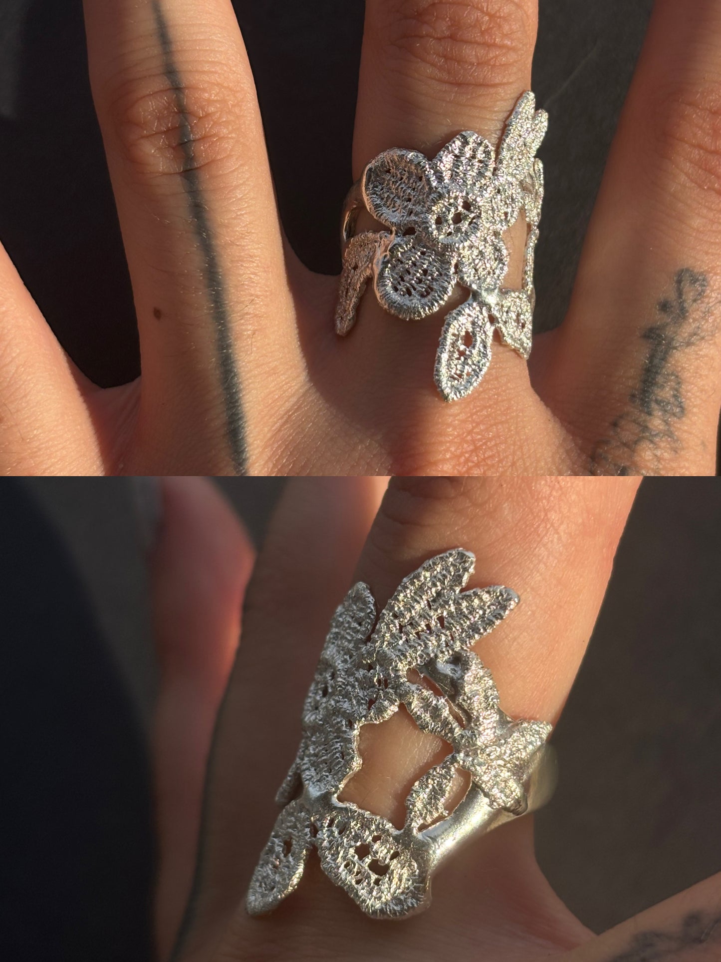 Zinnia lace ring